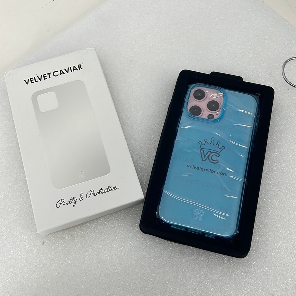 Velvet Caviar Neon Blue iPhone 14 case NWT